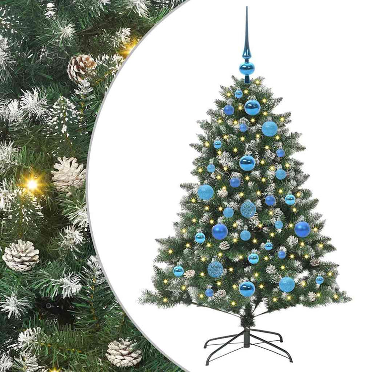 VidaXL künstlicher Weihnachtsbaum mit 150 LEDs grün, 120 cm PVC und Kunststoff und Stahl