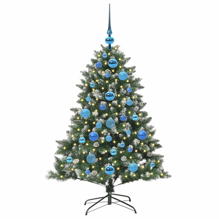 VidaXL künstlicher Weihnachtsbaum mit 150 LEDs grün, 120 cm PVC und Kunststoff und Stahl