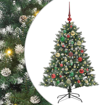 VidaXL künstlicher Weihnachtsbaum mit 150 LEDs grün, 120 cm PVC und Kunststoff und Stahl