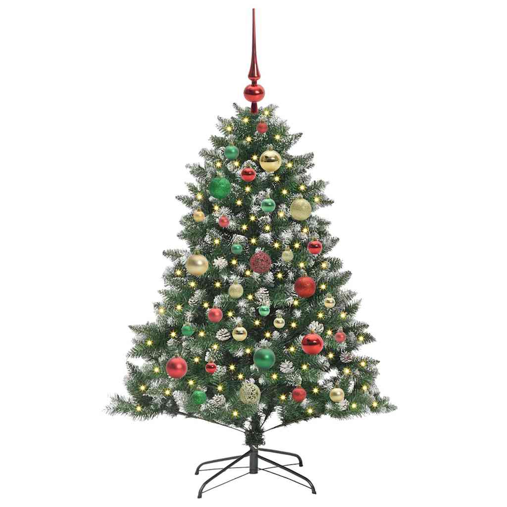 VidaXL künstlicher Weihnachtsbaum mit 150 LEDs grün, 120 cm PVC und Kunststoff und Stahl