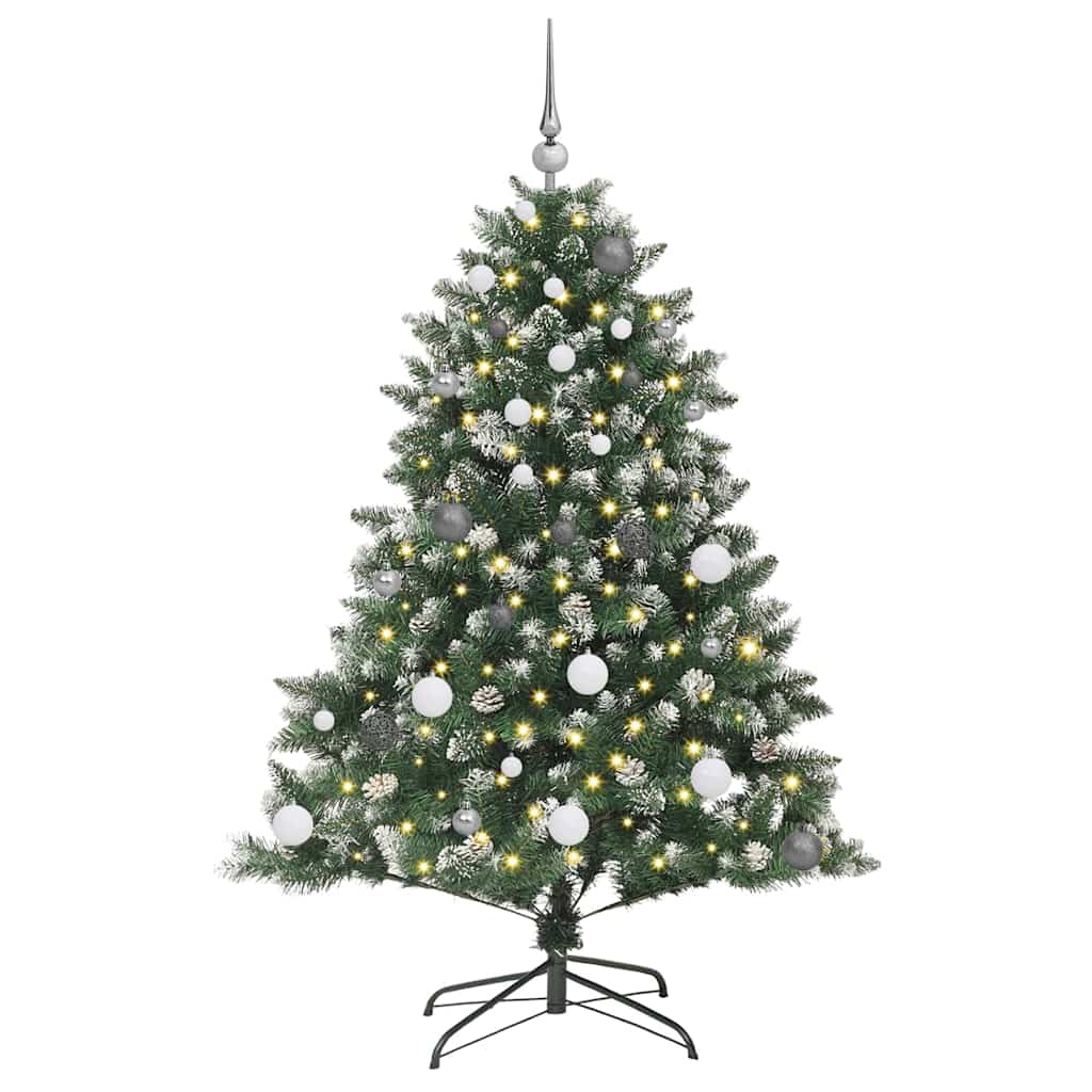 VidaXL künstlicher Weihnachtsbaum mit 150 LEDs grün, 150 cm PVC und Kunststoff und Stahl