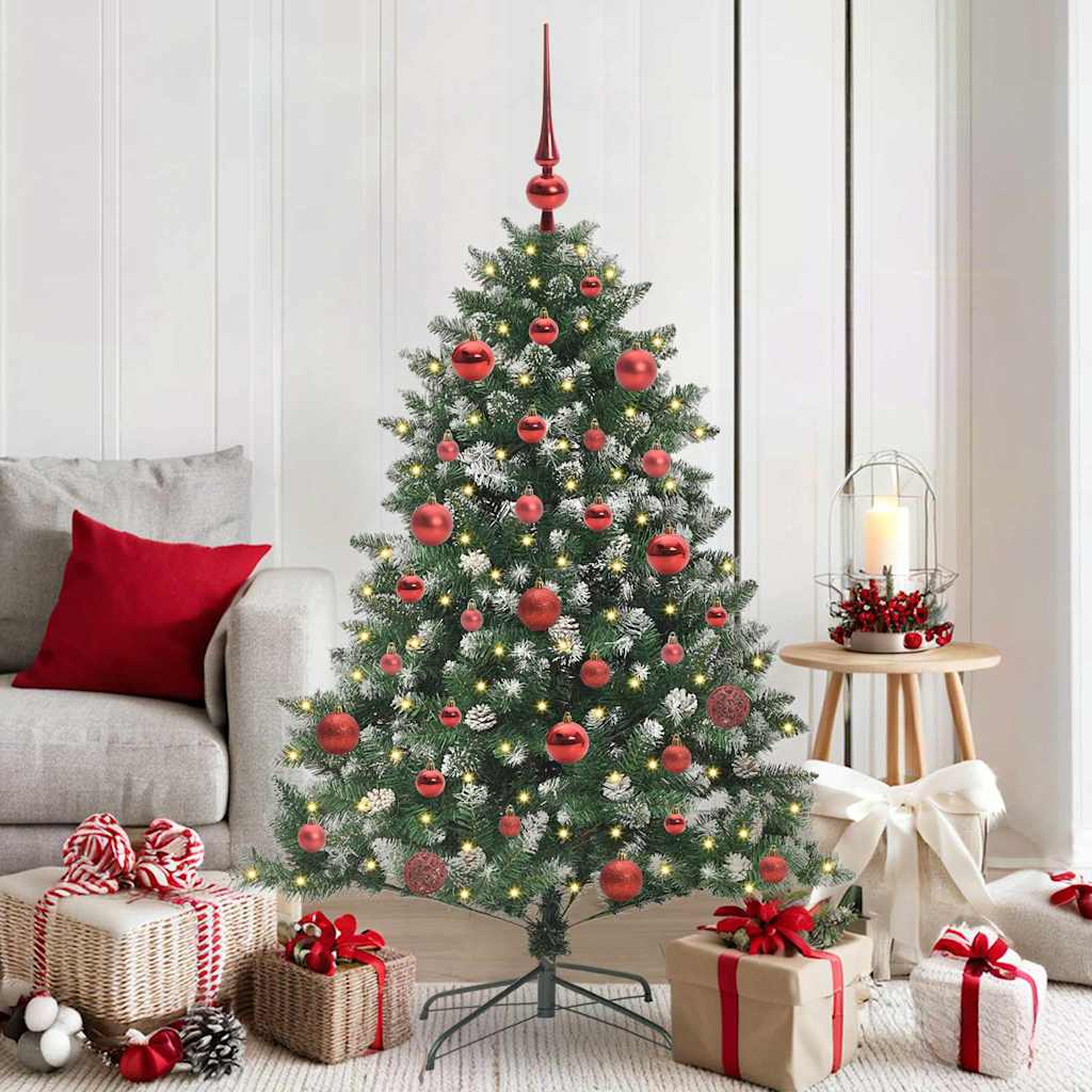 VidaXL künstlicher Weihnachtsbaum mit 150 LEDs grün, 150 cm PVC und Kunststoff und Stahl