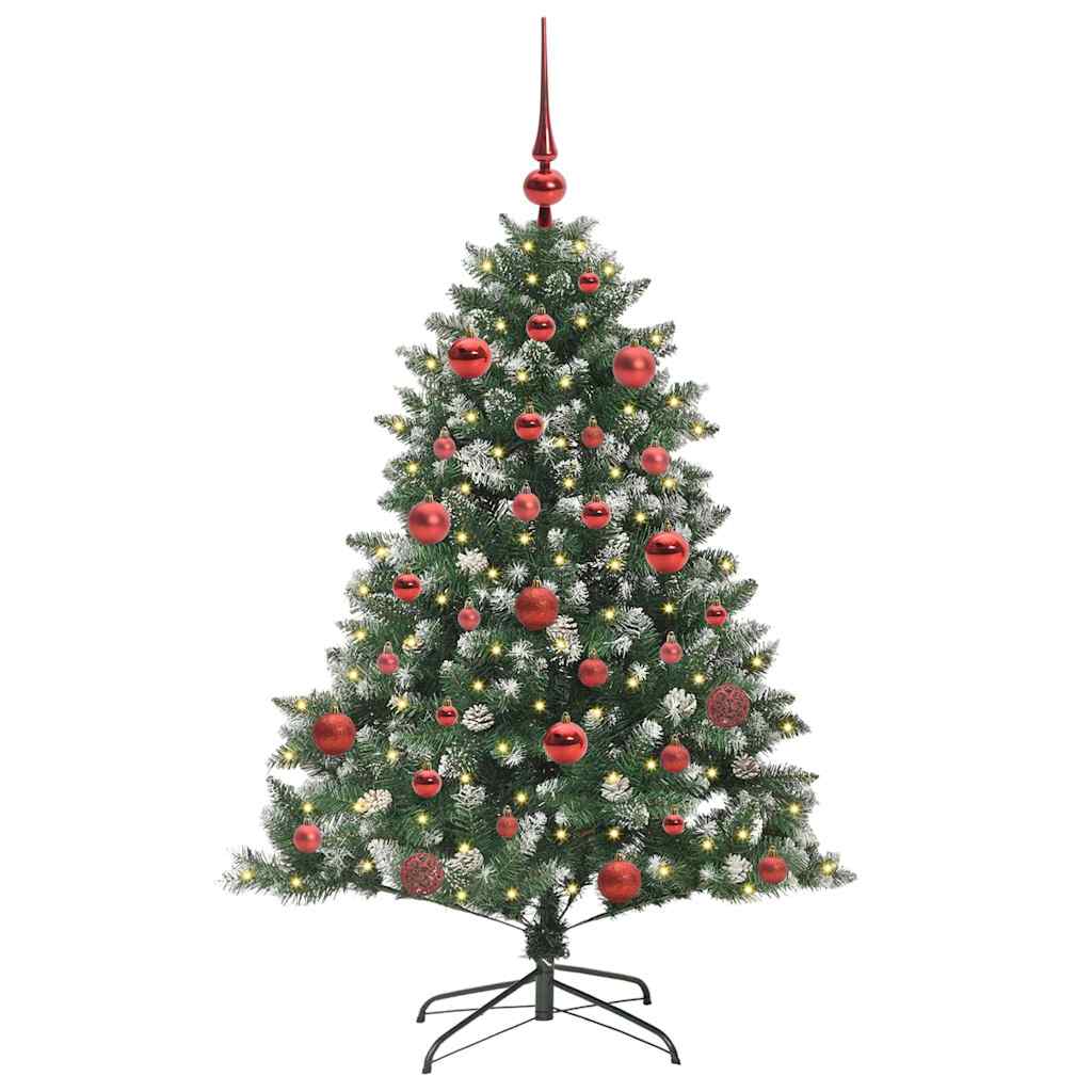 VidaXL künstlicher Weihnachtsbaum mit 150 LEDs grün, 150 cm PVC und Kunststoff und Stahl
