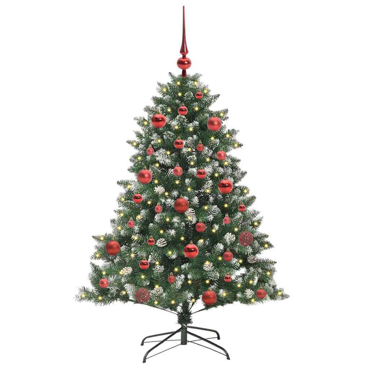 VidaXL künstlicher Weihnachtsbaum mit 150 LEDs grün, 150 cm PVC und Kunststoff und Stahl