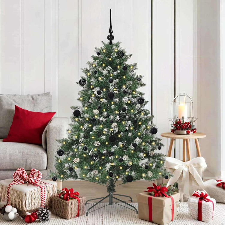 VidaXL künstlicher Weihnachtsbaum mit 150 LEDs grün, 150 cm PVC und Kunststoff und Stahl