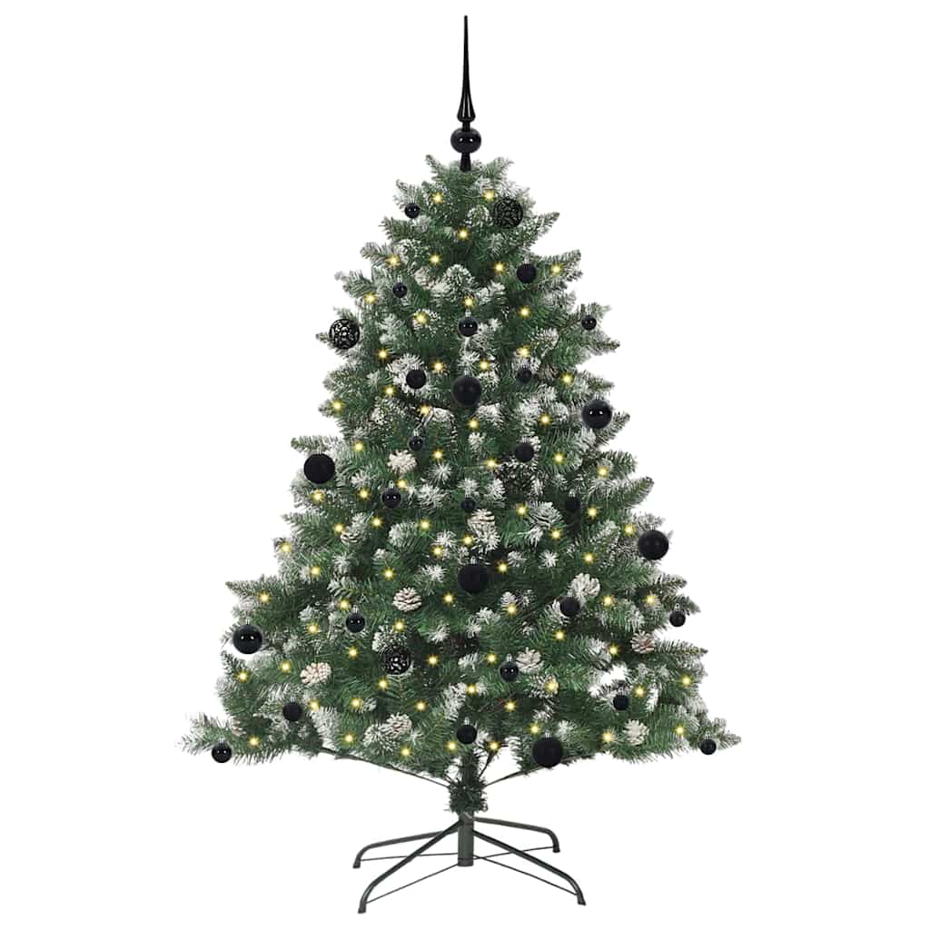 VidaXL künstlicher Weihnachtsbaum mit 150 LEDs grün, 150 cm PVC und Kunststoff und Stahl