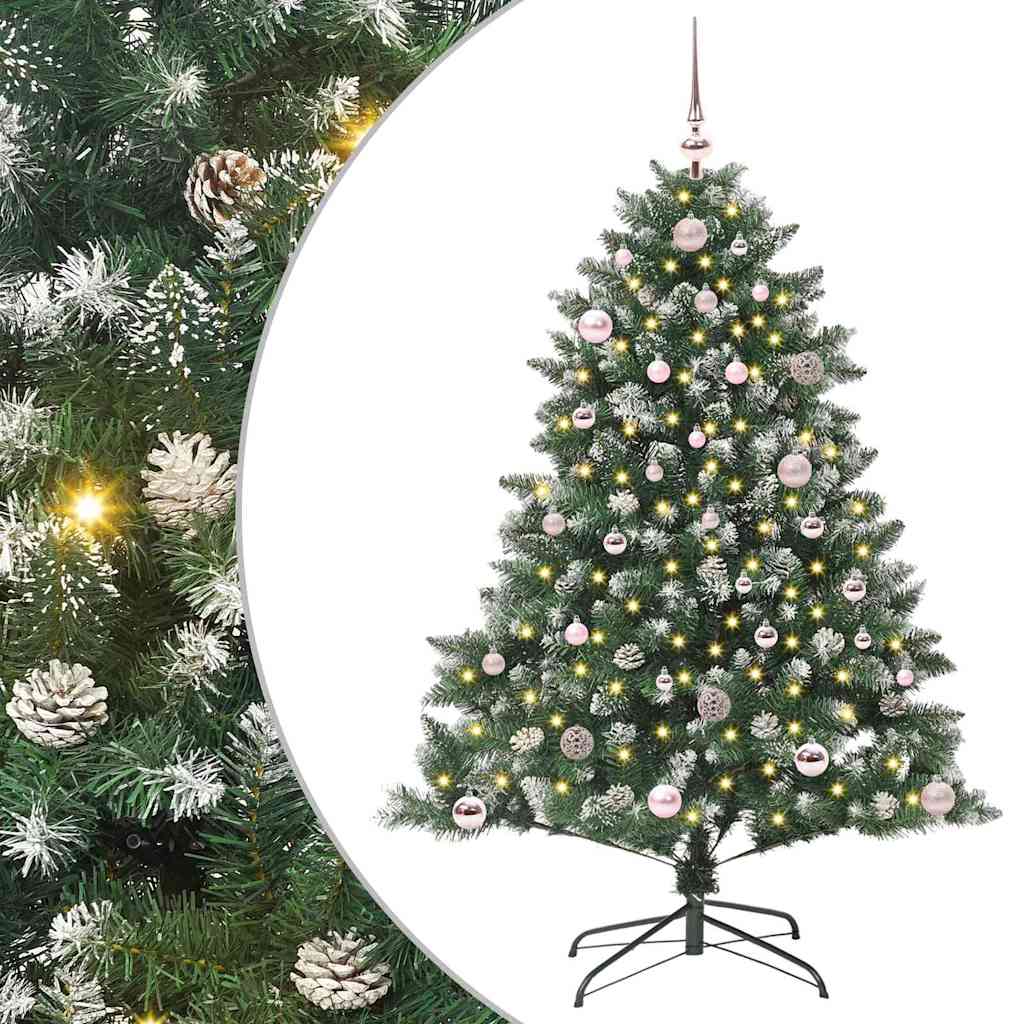 VidaXL künstlicher Weihnachtsbaum mit 150 LEDs grün, 150 cm PVC und Kunststoff und Stahl
