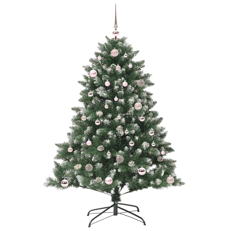 VidaXL künstlicher Weihnachtsbaum mit 150 LEDs grün, 150 cm PVC und Kunststoff und Stahl