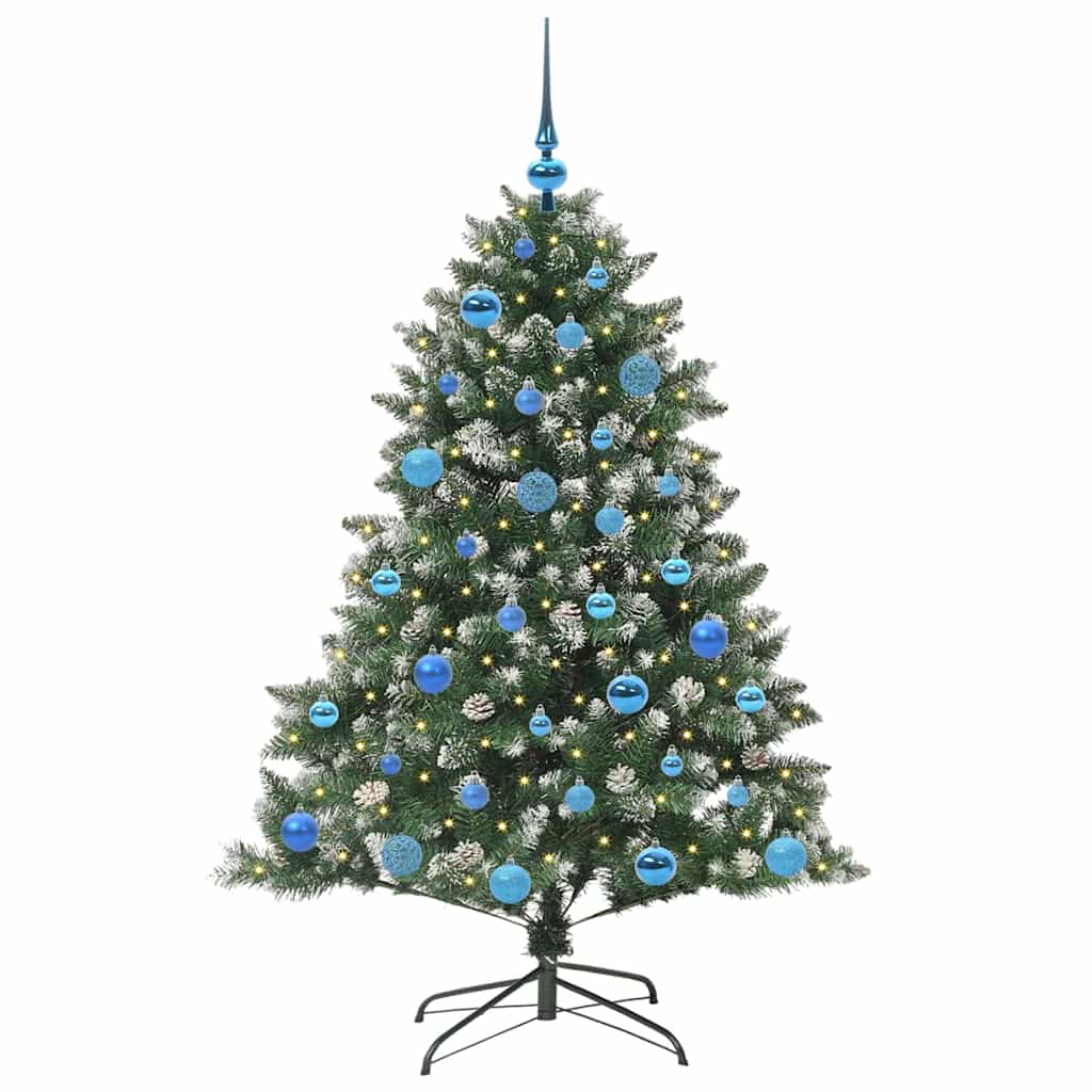 VidaXL künstlicher Weihnachtsbaum mit 150 LEDs grün, 150 cm PVC und Kunststoff und Stahl