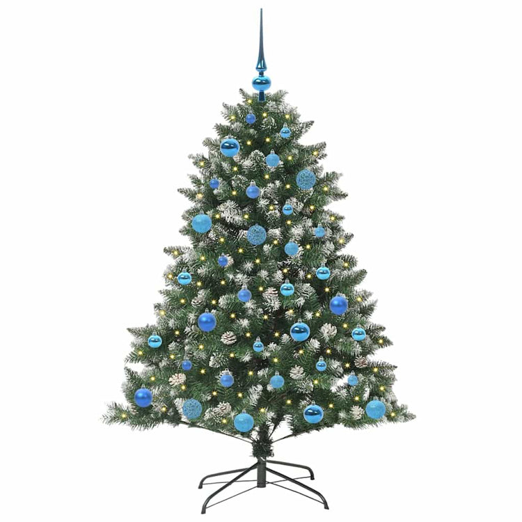 VidaXL künstlicher Weihnachtsbaum mit 150 LEDs grün, 150 cm PVC und Kunststoff und Stahl