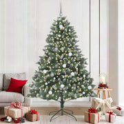 VidaXL künstlicher Weihnachtsbaum mit 300 LEDs grün, 210 cm PVC und Kunststoff und Stahl - afbeelding 1
