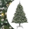 VidaXL künstlicher Weihnachtsbaum mit 300 LEDs grün, 210 cm PVC und Kunststoff und Stahl