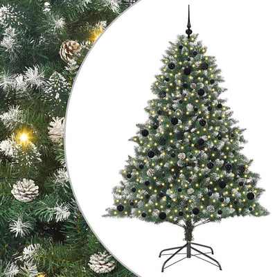 VidaXL künstlicher Weihnachtsbaum mit 300 LEDs grün, 210 cm PVC und Kunststoff und Stahl