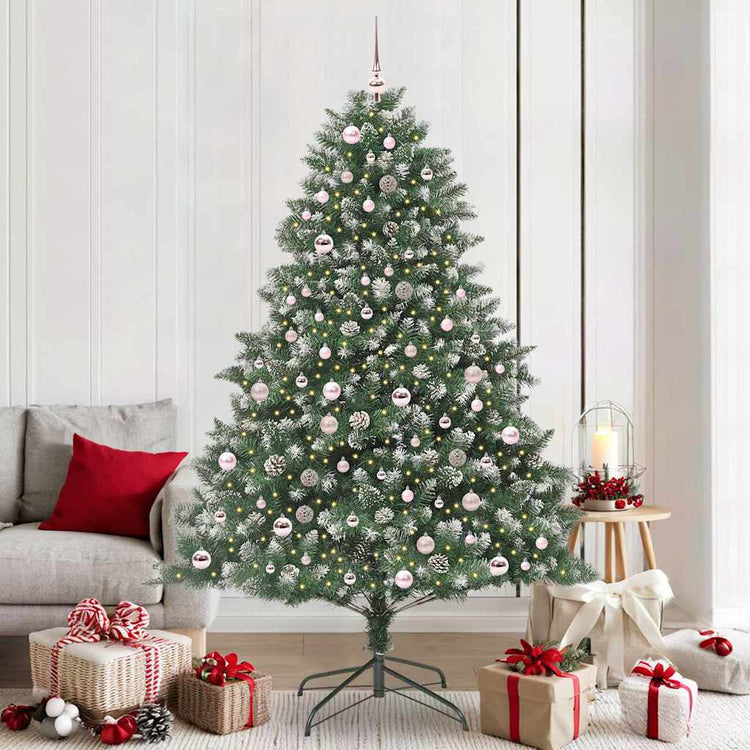 VidaXL künstlicher Weihnachtsbaum mit 300 LEDs grün, 210 cm PVC und Kunststoff und Stahl