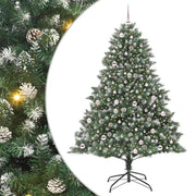 VidaXL künstlicher Weihnachtsbaum mit 300 LEDs grün, 210 cm PVC und Kunststoff und Stahl - afbeelding 2