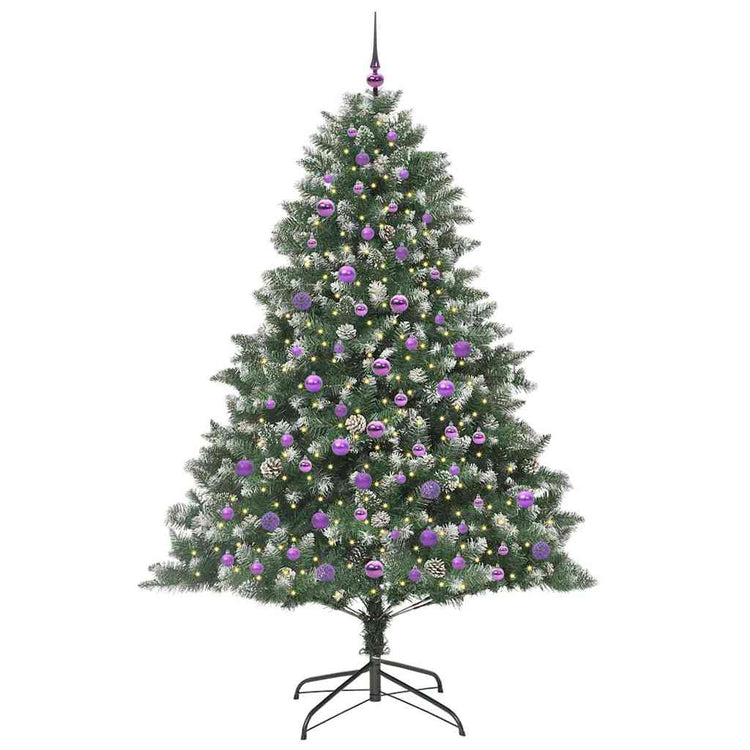 VidaXL künstlicher Weihnachtsbaum mit 300 LEDs grün, 210 cm PVC und Kunststoff und Stahl
