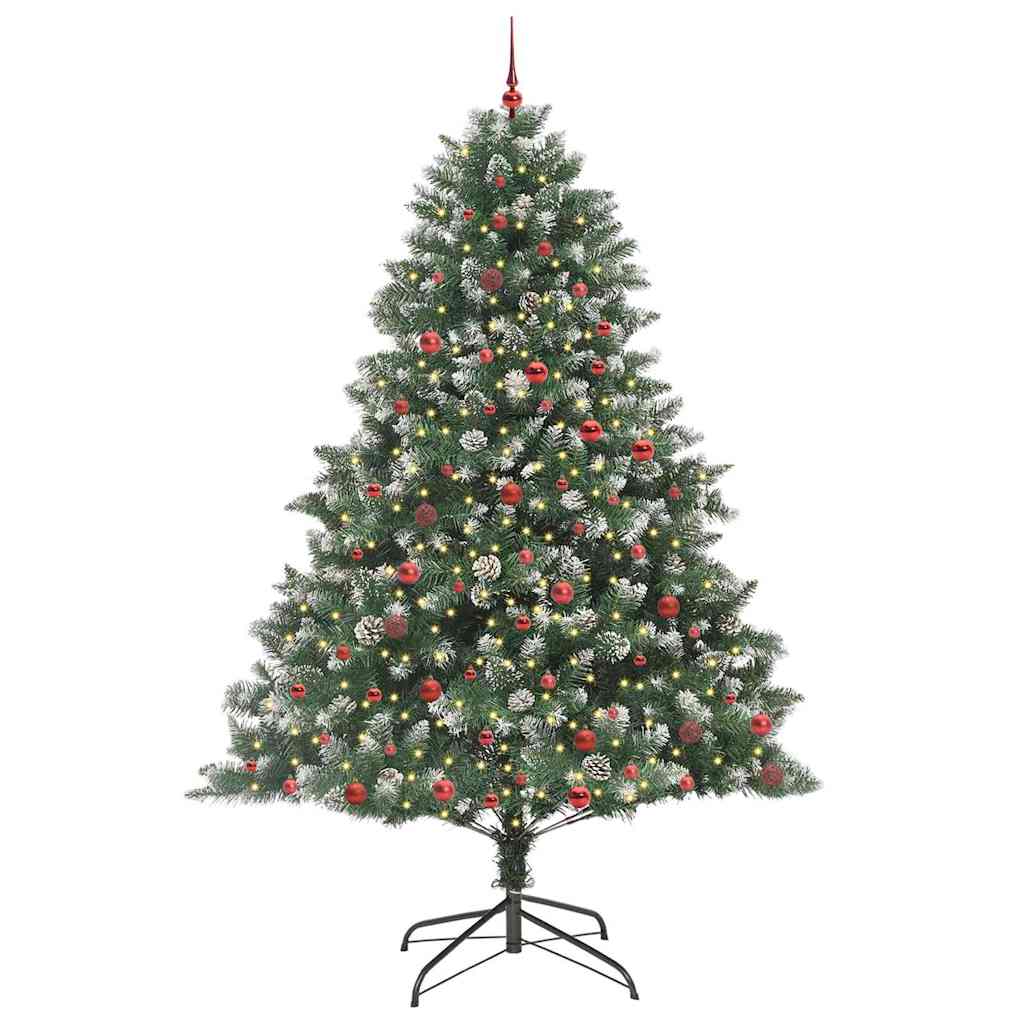 Vidaxx künstlicher Weihnachtsbaum mit 300 LEDs grün, 240 cm PVC und Kunststoff und Stahl