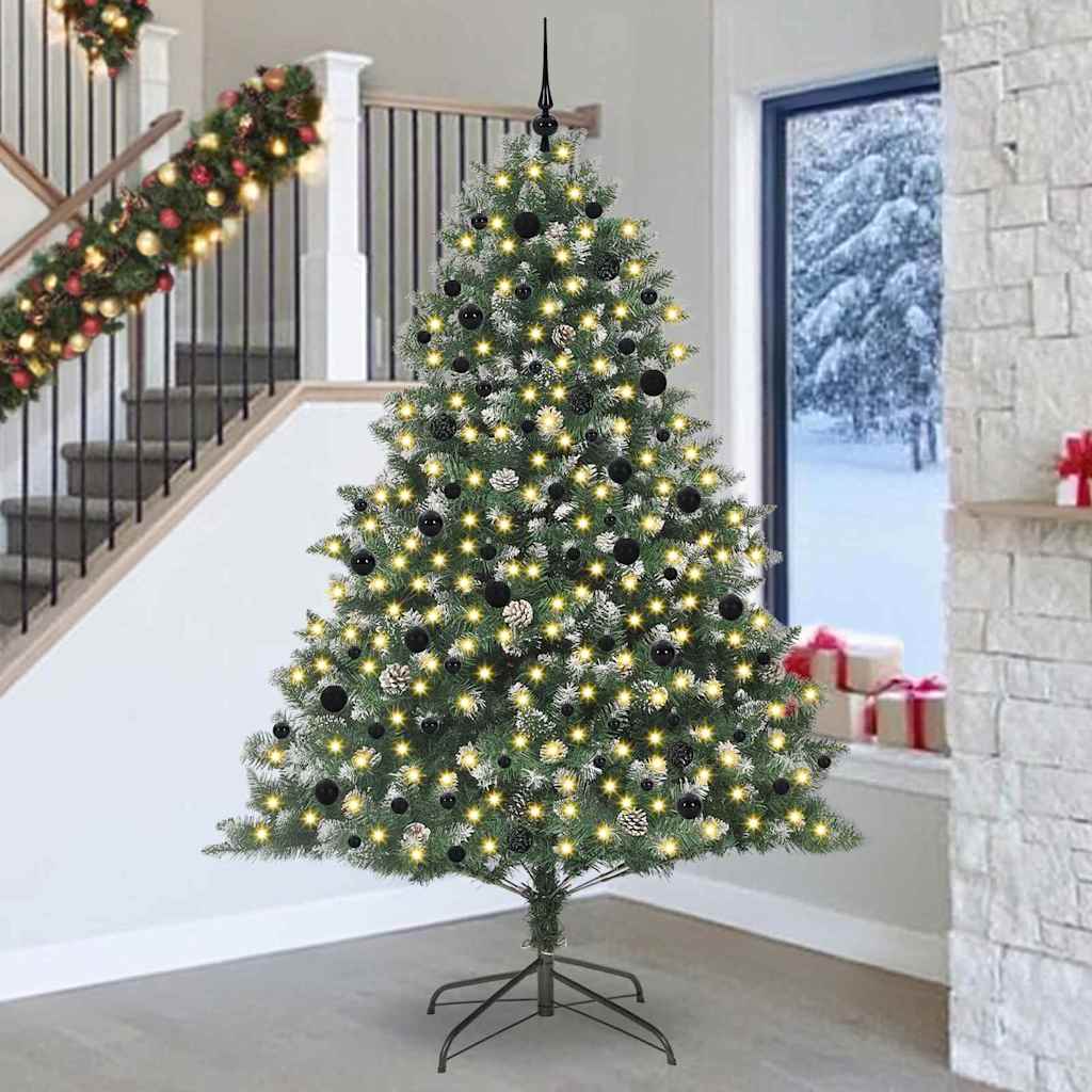 Vidaxx künstlicher Weihnachtsbaum mit 300 LEDs grün, 240 cm PVC und Kunststoff und Stahl
