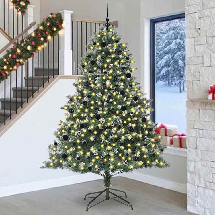Vidaxx künstlicher Weihnachtsbaum mit 300 LEDs grün, 240 cm PVC und Kunststoff und Stahl