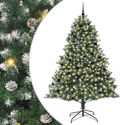 Vidaxx künstlicher Weihnachtsbaum mit 300 LEDs grün, 240 cm PVC und Kunststoff und Stahl