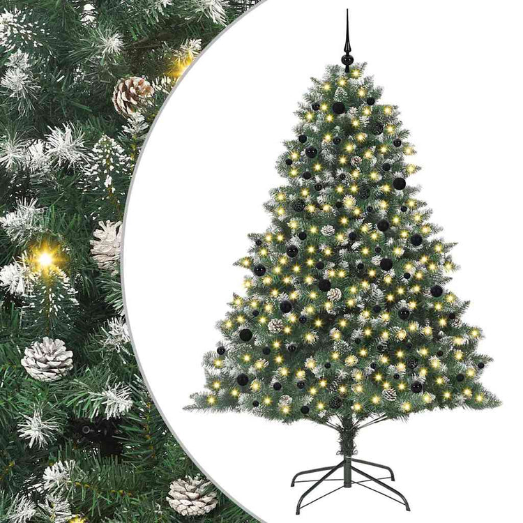Vidaxx künstlicher Weihnachtsbaum mit 300 LEDs grün, 240 cm PVC und Kunststoff und Stahl