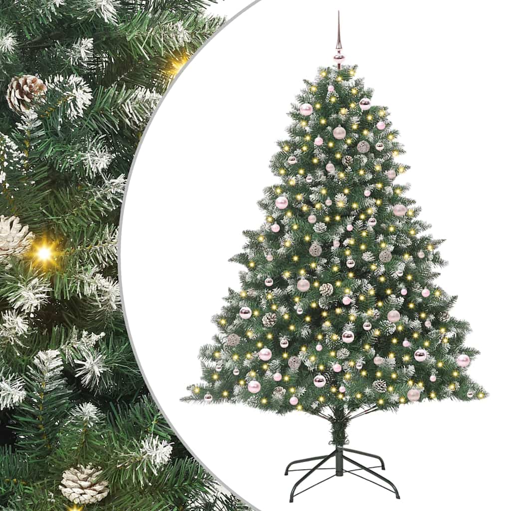 Vidaxx künstlicher Weihnachtsbaum mit 300 LEDs grün, 240 cm PVC und Kunststoff und Stahl