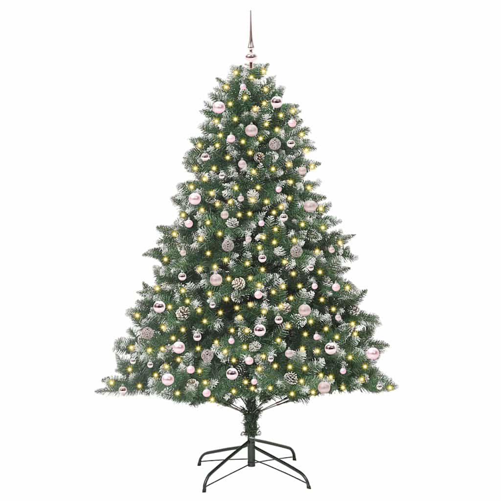 Vidaxx künstlicher Weihnachtsbaum mit 300 LEDs grün, 240 cm PVC und Kunststoff und Stahl