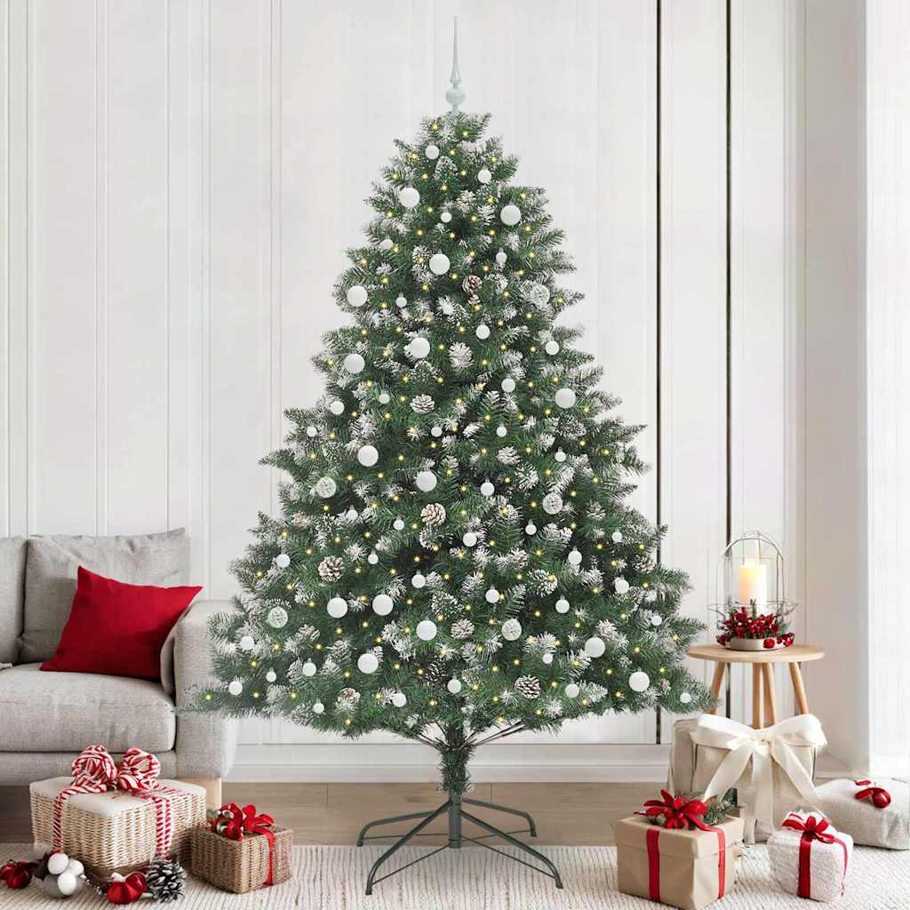 Vidaxx künstlicher Weihnachtsbaum mit 300 LEDs grün, 240 cm PVC und Kunststoff und Stahl