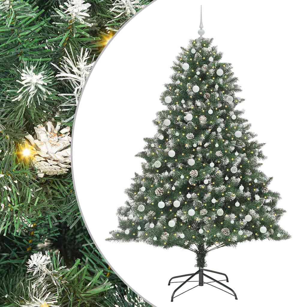 Vidaxx künstlicher Weihnachtsbaum mit 300 LEDs grün, 240 cm PVC und Kunststoff und Stahl