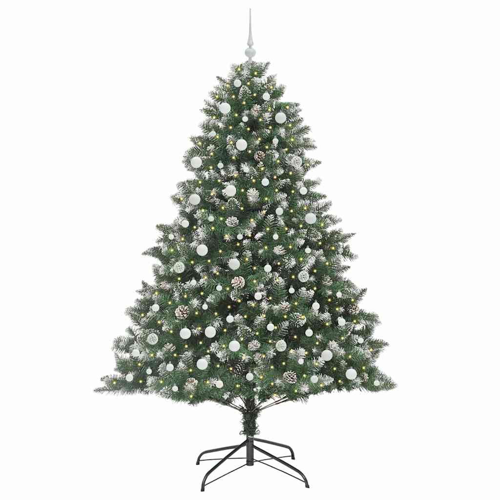 Vidaxx künstlicher Weihnachtsbaum mit 300 LEDs grün, 240 cm PVC und Kunststoff und Stahl