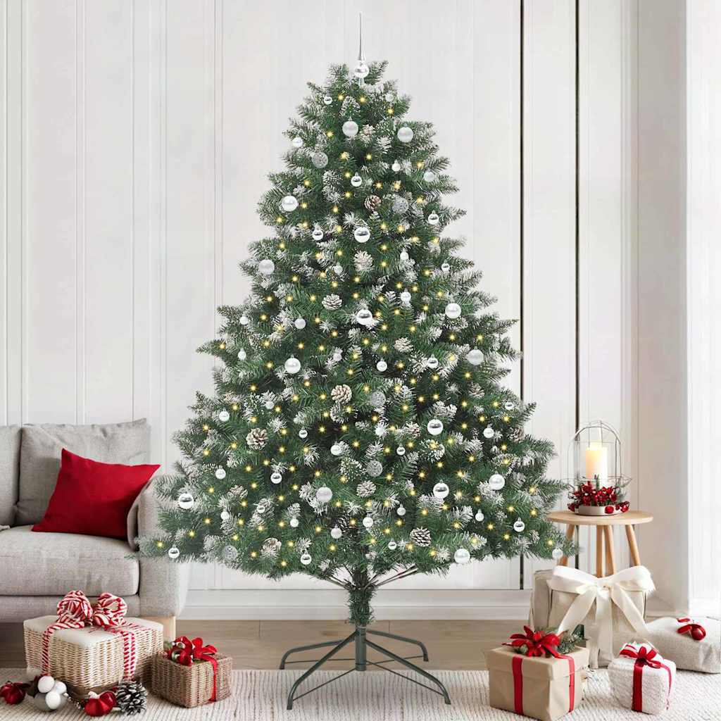 Vidaxx künstlicher Weihnachtsbaum mit 300 LEDs grün, 240 cm PVC und Kunststoff und Stahl