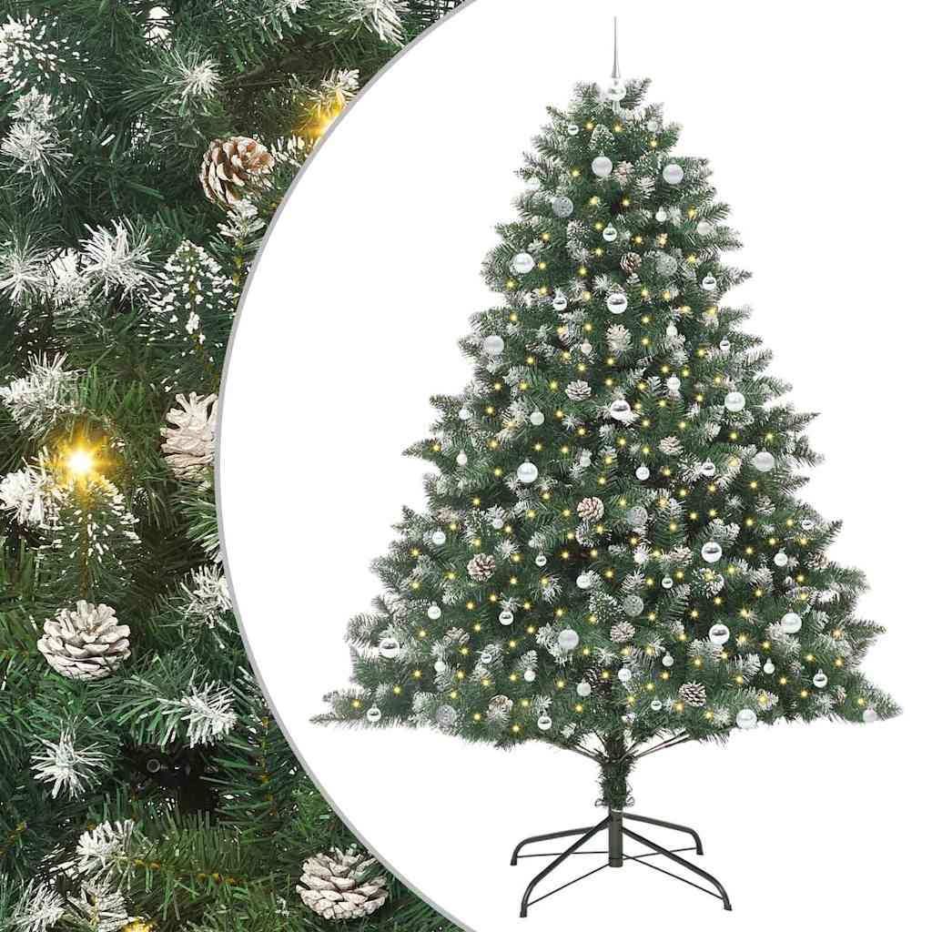 Vidaxx künstlicher Weihnachtsbaum mit 300 LEDs grün, 240 cm PVC und Kunststoff und Stahl
