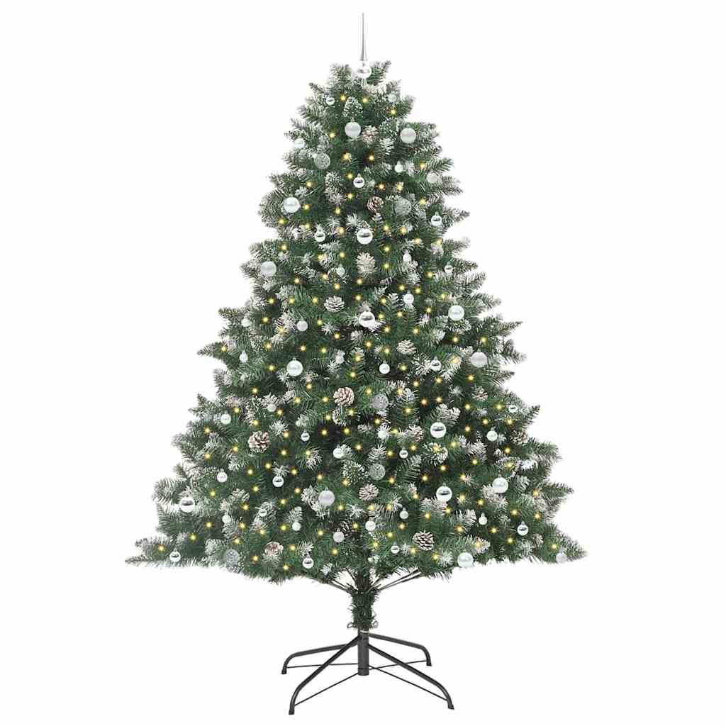 Vidaxx künstlicher Weihnachtsbaum mit 300 LEDs grün, 240 cm PVC und Kunststoff und Stahl
