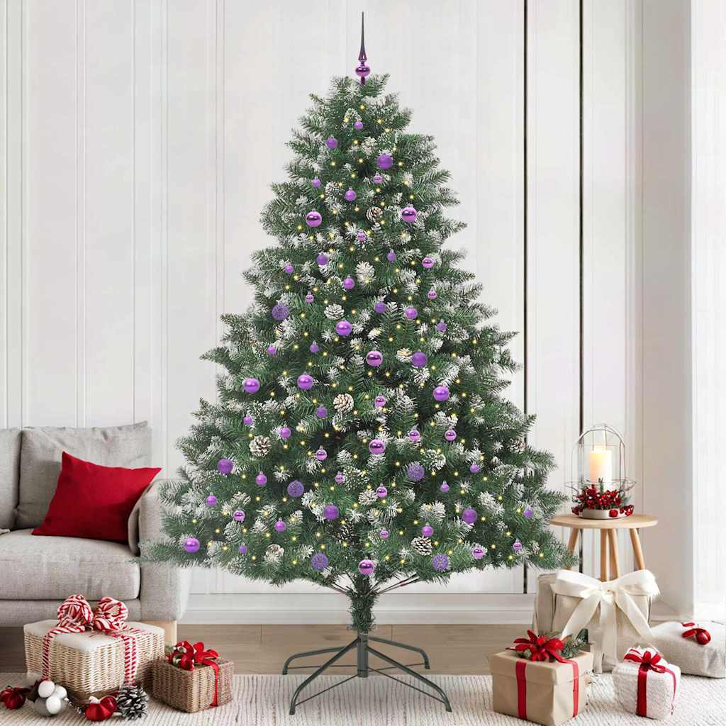 Vidaxx künstlicher Weihnachtsbaum mit 300 LEDs grün, 240 cm PVC und Kunststoff und Stahl