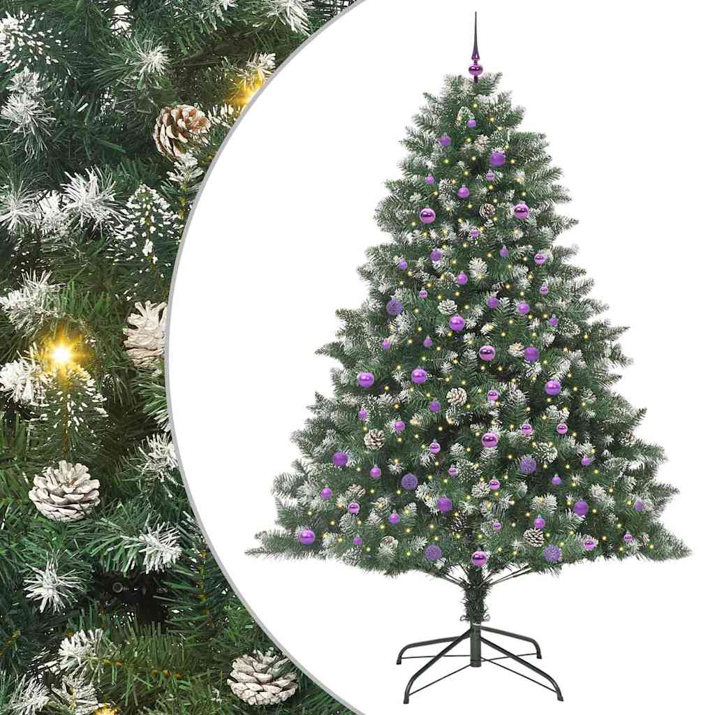 Vidaxx künstlicher Weihnachtsbaum mit 300 LEDs grün, 240 cm PVC und Kunststoff und Stahl