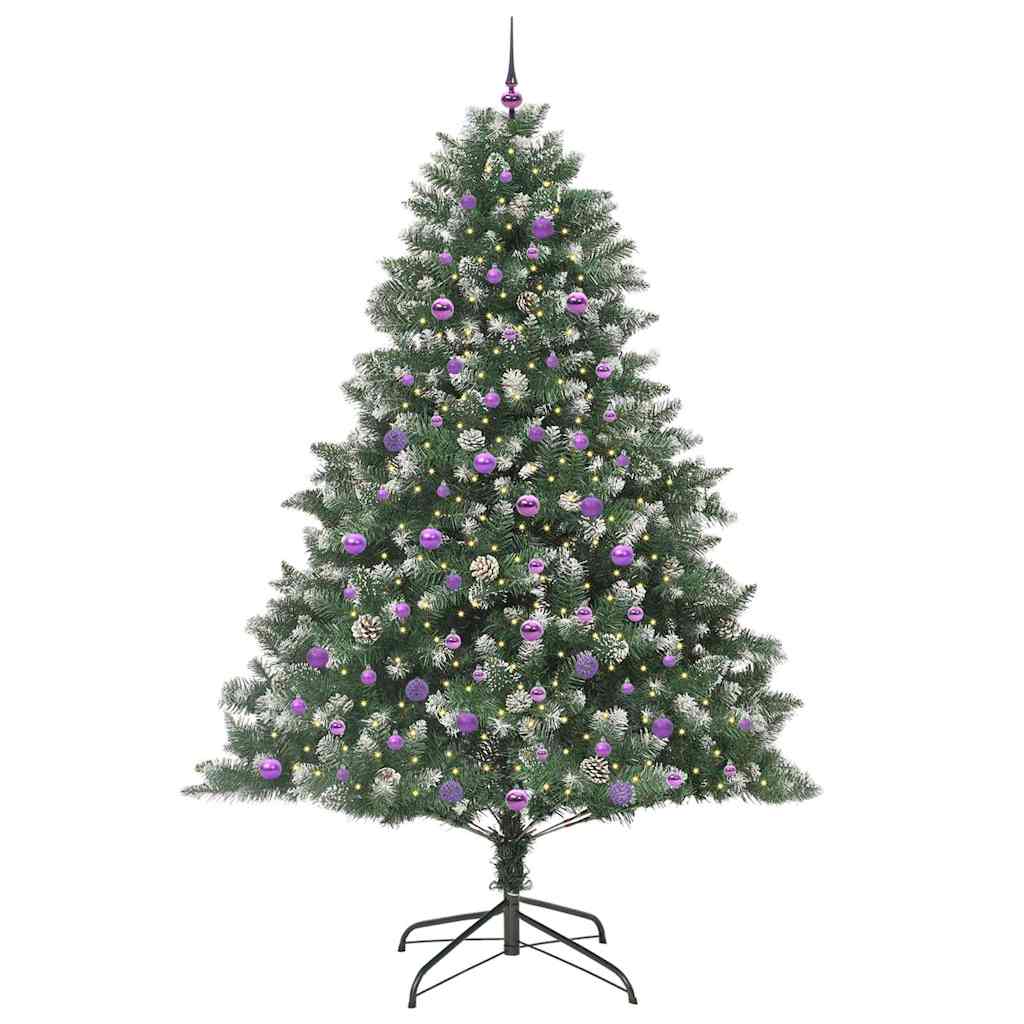 Vidaxx künstlicher Weihnachtsbaum mit 300 LEDs grün, 240 cm PVC und Kunststoff und Stahl