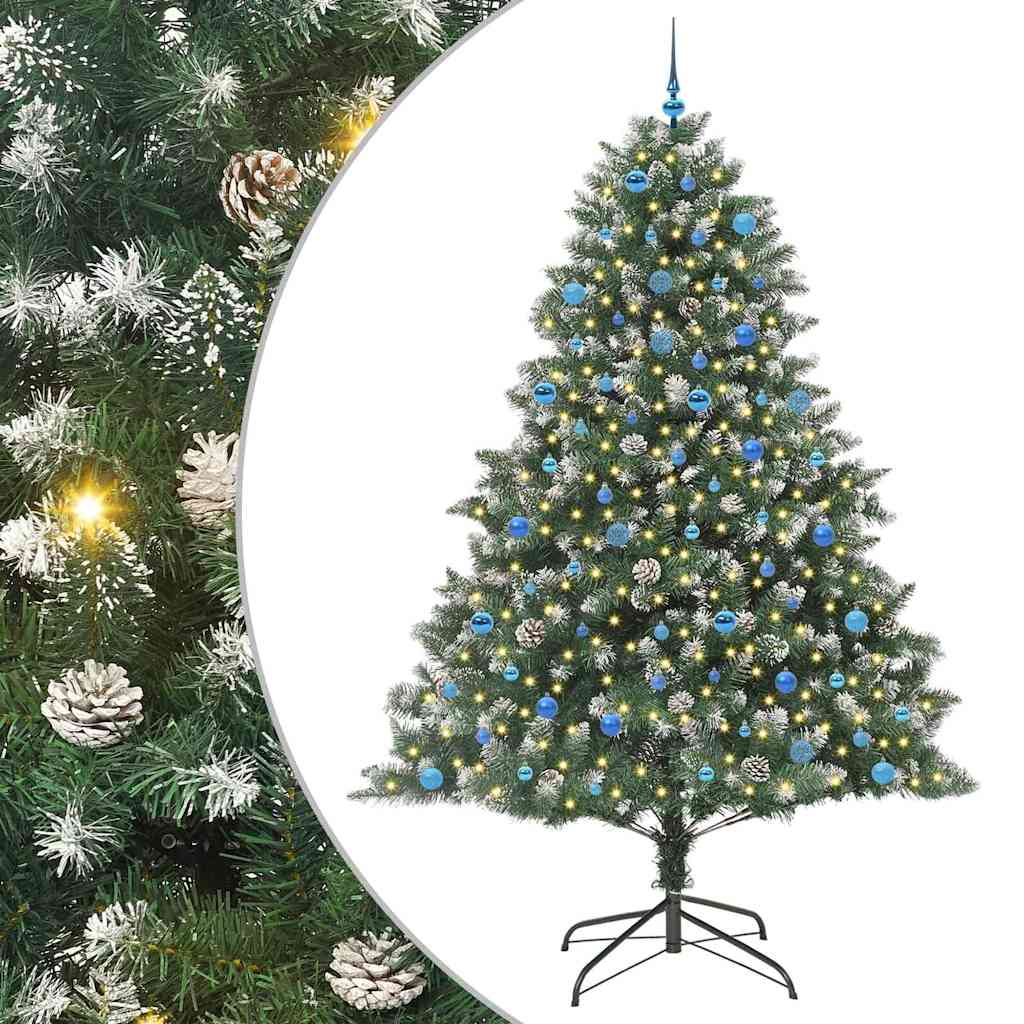 Vidaxx künstlicher Weihnachtsbaum mit 300 LEDs grün, 240 cm PVC und Kunststoff und Stahl