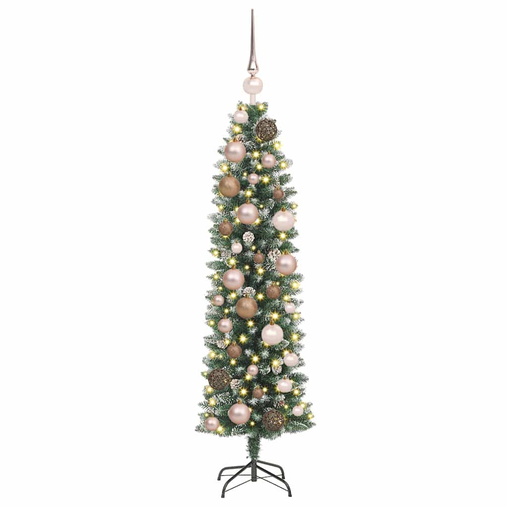 Vidaxx künstlicher schlanker Weihnachtsbaum mit 150 LED grün und weiß 120 cm