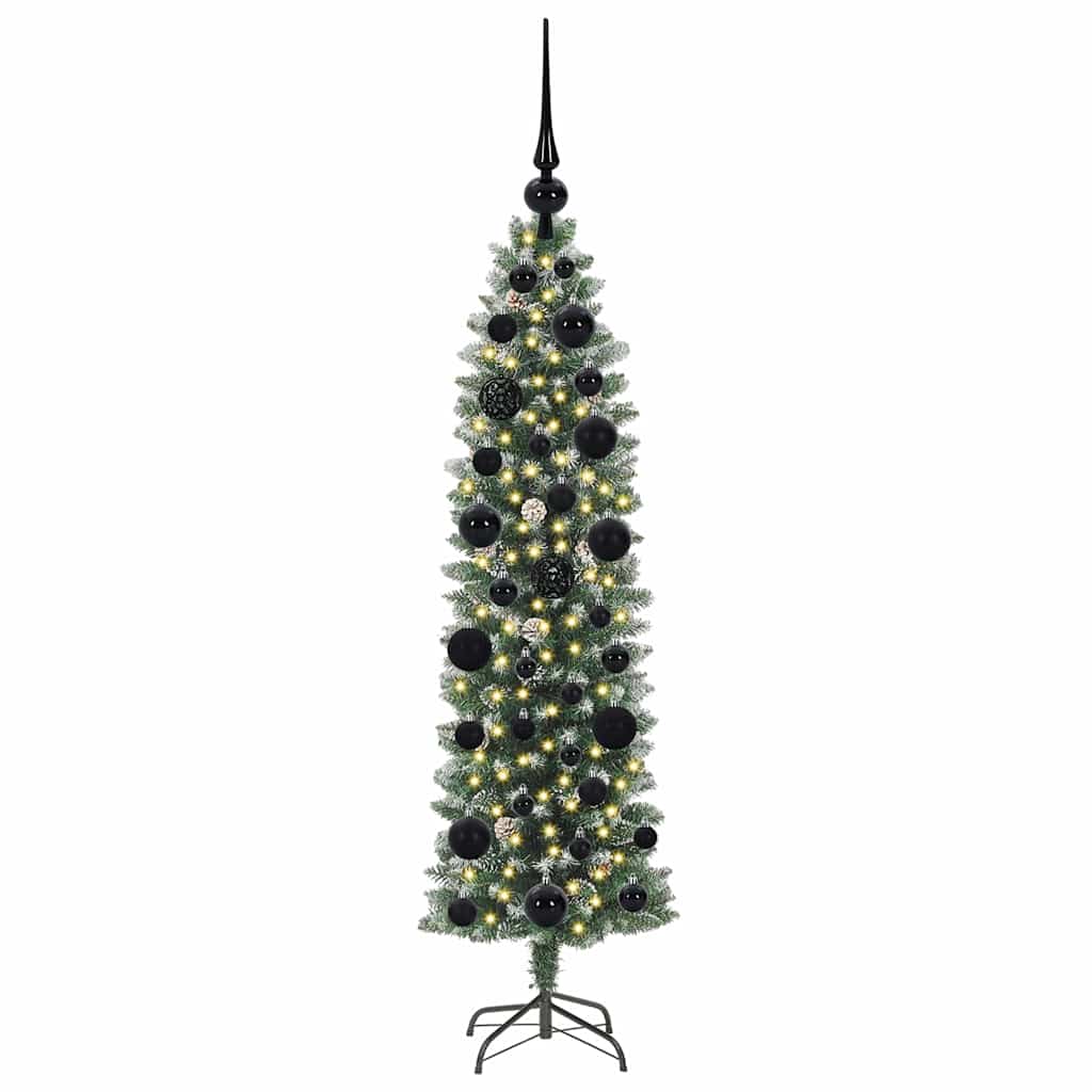 Vidaxx künstlicher schlanker Weihnachtsbaum mit 150 LED grün und weiß 120 cm