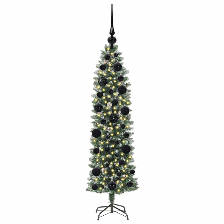 Vidaxx künstlicher schlanker Weihnachtsbaum mit 150 LED grün und weiß 120 cm