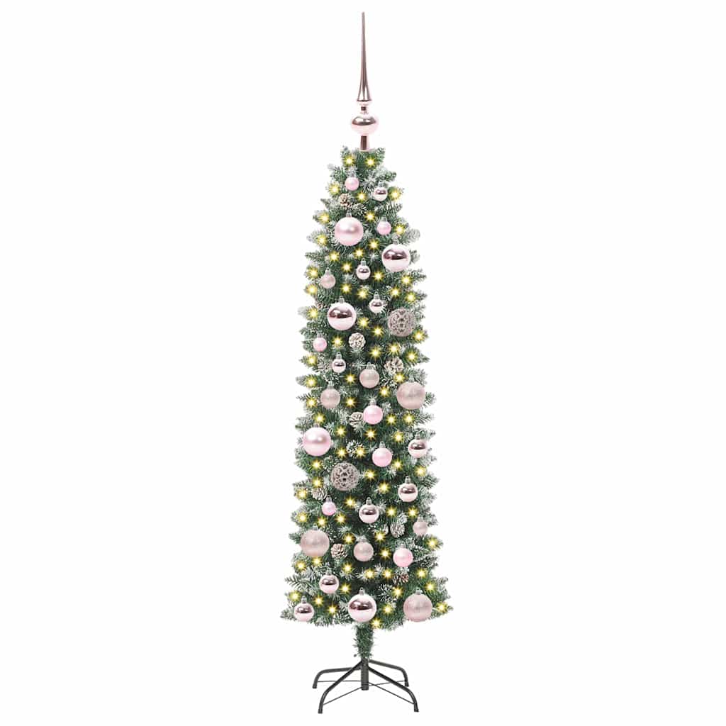 Vidaxx künstlicher schlanker Weihnachtsbaum mit 150 LED grün und weiß 120 cm