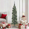 VidaXL künstlicher schlanker Weihnachtsbaum mit 150 LED grün und weiß 150 cm