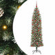 Vidaxx künstlicher schlanker Weihnachtsbaum mit 300 LED grün und weiß 180 cm