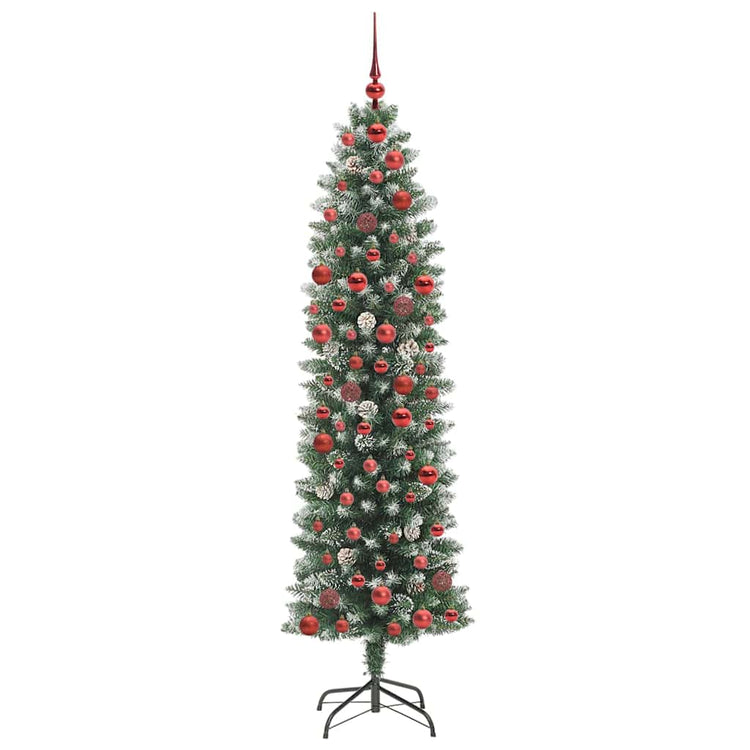 Vidaxx künstlicher schlanker Weihnachtsbaum mit 300 LED grün und weiß 180 cm