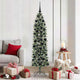 Vidaxx künstlicher schlanker Weihnachtsbaum mit 300 LED grün und weiß 180 cm