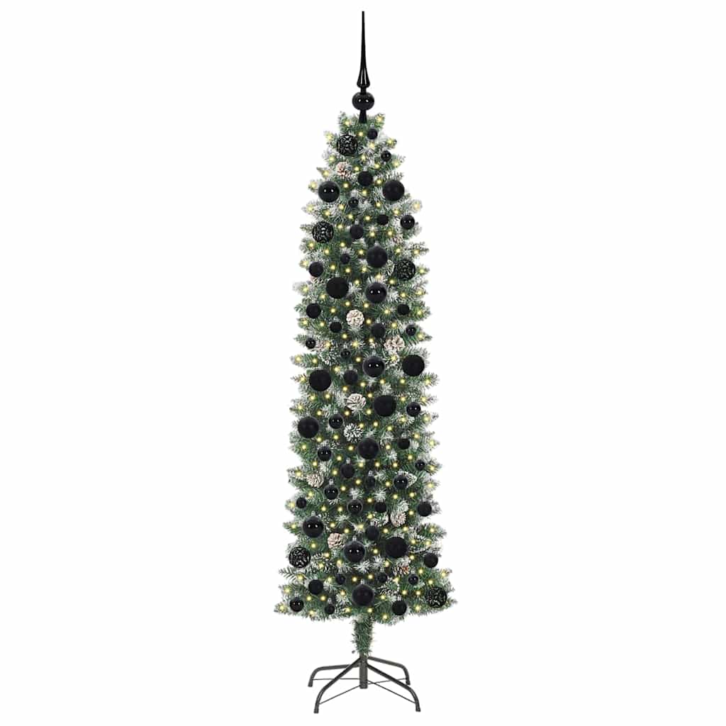 Vidaxx künstlicher schlanker Weihnachtsbaum mit 300 LED grün und weiß 180 cm