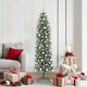 Vidaxx künstlicher schlanker Weihnachtsbaum mit 300 LED grün und weiß 180 cm