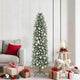 Vidaxx künstlicher schlanker Weihnachtsbaum mit 300 LED grün und weiß 180 cm