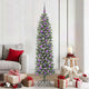 Vidaxx künstlicher schlanker Weihnachtsbaum mit 300 LED grün und weiß 180 cm