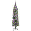 Vidaxx künstlicher schlanker Weihnachtsbaum mit 300 LED grün und weiß 180 cm